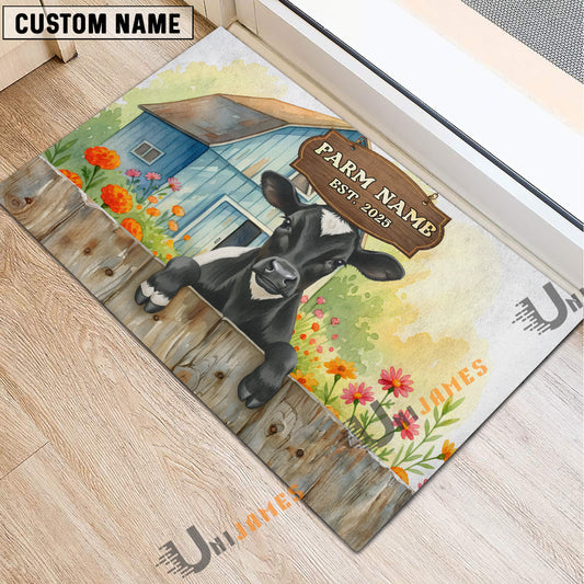 Uni Personalized Country Cutie Farm Custom Cow Welcome Mat (10 Cattle Breeds)