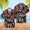 Uni Heliconia and Paradise Black   Aloha Shirt Short Sleeve Shirt Vacation Hawaiian Outdoor Vacation