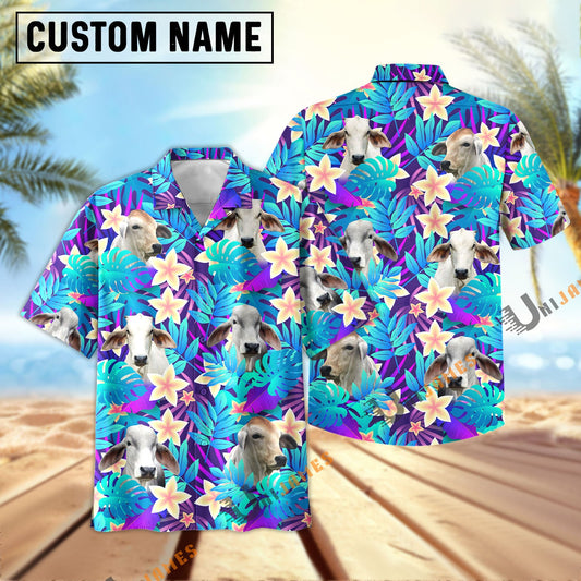 Uni Brahman Light Blue Flowers 3D Hawaiian Shirt