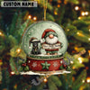 Uni Personalized Farmhouse Christmas Snow Globe Acrylic Ornament (14 Breed Options)