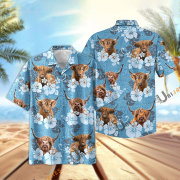 Uni Highland Tribal Flowers Hawaiian Shirt