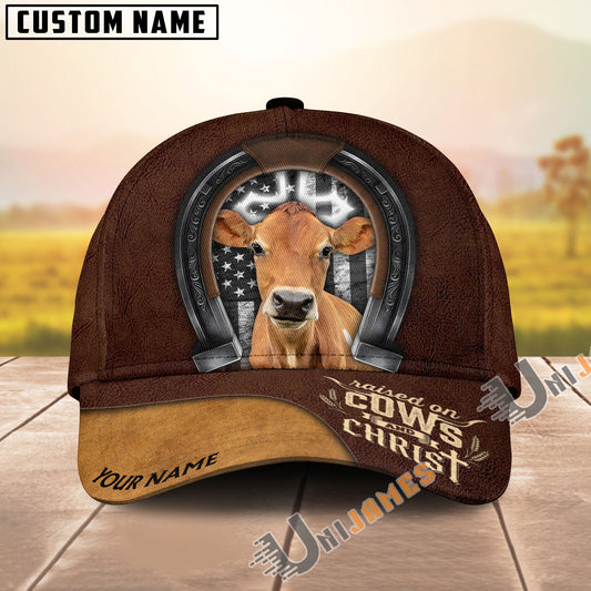 Uni Personalized Raised on Cows & Christ Christian Ranch Cap