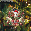 Uni Personalized Festive Cow Farm Envelope Acrylic Ornament (14 Breed Options)