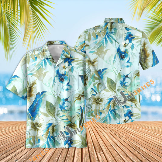 UniJames Men's Retro Shirt - Azzurra Cobalt Short Sleeve Hawaiian Shirt