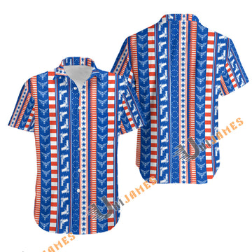 UniJames Comfort Independence Button Shirt, Hawaiian Shirt For Men