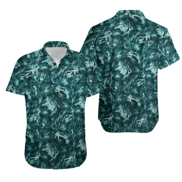 UniJames Comfort Thermal Ops (Teal) Button Shirt, Hawaiian Shirt For Men