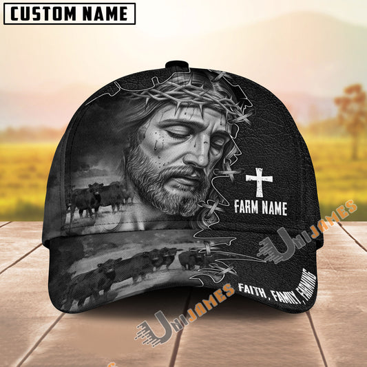 Uni Personalized Faith, Family, Farming Jesus And Cow Cap