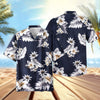 Uni Floral Garden Navy   Aloha Shirt Short Sleeve Shirt Vacation Hawaiian Outdoor Vacation