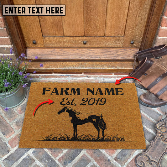 Uni Horse Custom Farm Name Custom Year Coir Doormat