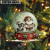 Uni Personalized Farmhouse Christmas Snow Globe Acrylic Ornament (14 Breed Options)