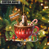 Uni Personalized Moo-ry Christmas Cocoa Mug Acrylic Ornament (14 Breed Options)