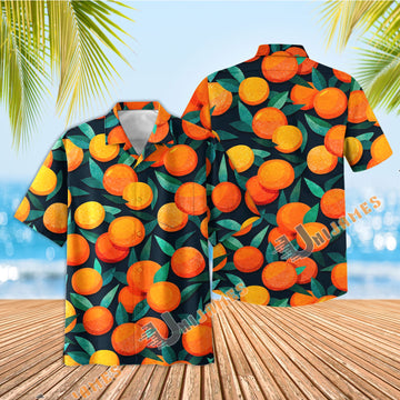 UniJames Orange Vibrant Delight Hawaiian Shirt
