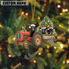 Uni Personalized Farm Tractor Christmas Ornament with Black Angus & Tree Acrylic Ornament