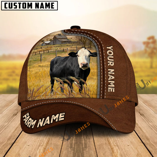 Uni Black Baldy Personalized Name And Farm Name Cap