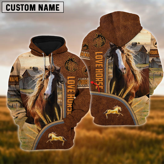 Uni Custom Name Horse Lovers 3D Hoodie