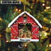 Uni Personalized Brown Swiss Christmas Barn Ornament – Custom Farm Name 2025