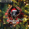 Uni Personalized Farm Name Merry Christmas Farm Plaid Acrylic Ornament (14 Breed Options)