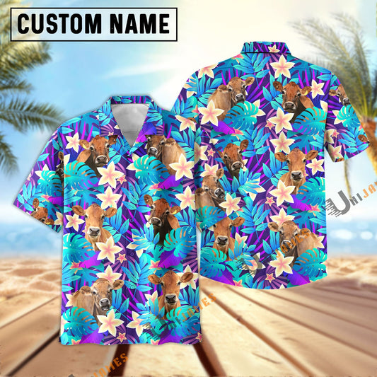 Uni Jersey Light Blue Flowers 3D Hawaiian Shirt