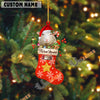 Uni Personalized Merry Christmas Cow Stocking Acrylic Ornament (14 Breed Options)