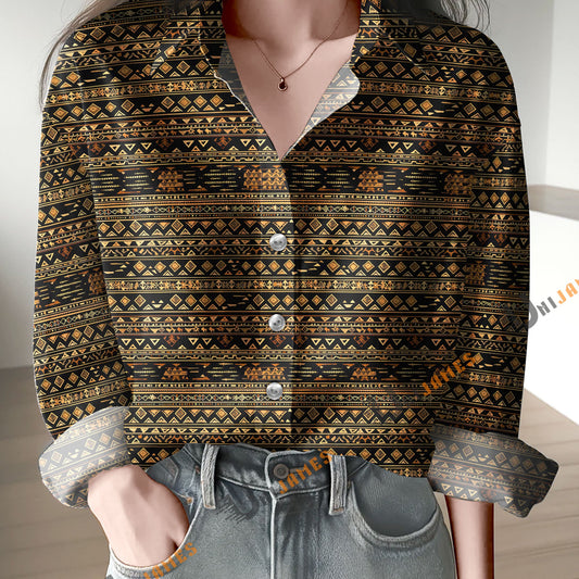 Uni Noir Nomad Ethnic Pattern Casual Shirt