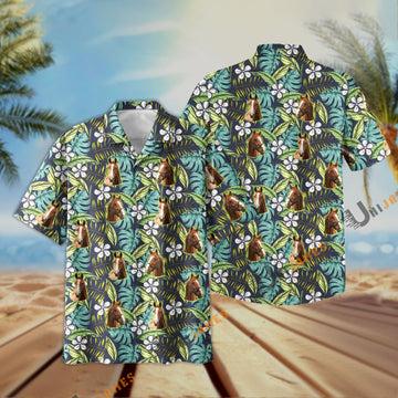 Uni Horse Summer Blue Flowers 3D Hawaiian Shirt