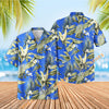 UniJames White Ginger - Blue Short Sleeve Hawaiian Shirt