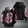 Light Pink Cross Roses Smoke All Over Print 3D Hoodie, Christian Hoodie