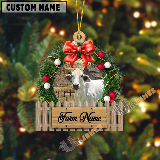 Uni Brahman Christmas Wreath Custom Shape Acrylic Ornament