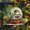 Uni Personalized Farmhouse Christmas Snow Globe Acrylic Ornament (14 Breed Options)