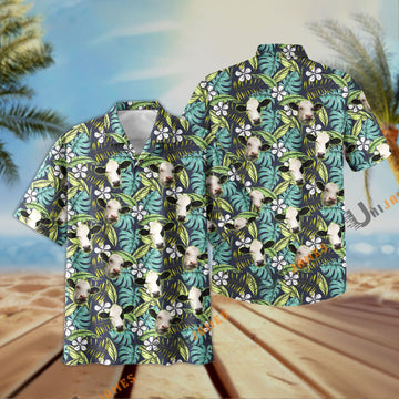 Uni Black Baldy Summer Blue Flowers 3D Hawaiian Shirt