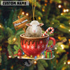 Uni Personalized Moo-ry Christmas Cocoa Mug Acrylic Ornament (14 Breed Options)