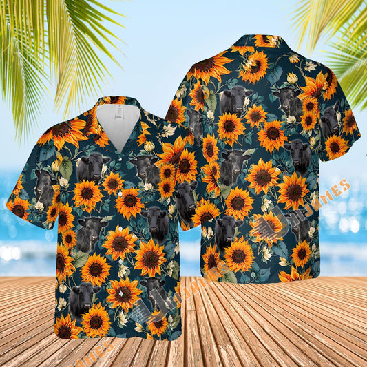 Uni Dexter Sunflowers Blue 3D Hawaiian Shirt