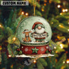Uni Personalized Farmhouse Christmas Snow Globe Acrylic Ornament (14 Breed Options)