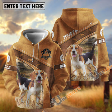 Uni Beagle Custom Name Printed 3D Hoodie