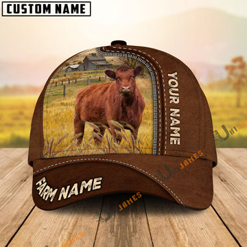 Uni Red Angus Personalized Name And Farm Name Cap