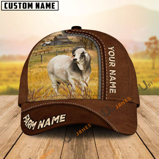 Uni Brahman Personalized Name And Farm Name Cap