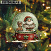 Uni Personalized Farmhouse Christmas Snow Globe Acrylic Ornament (14 Breed Options)
