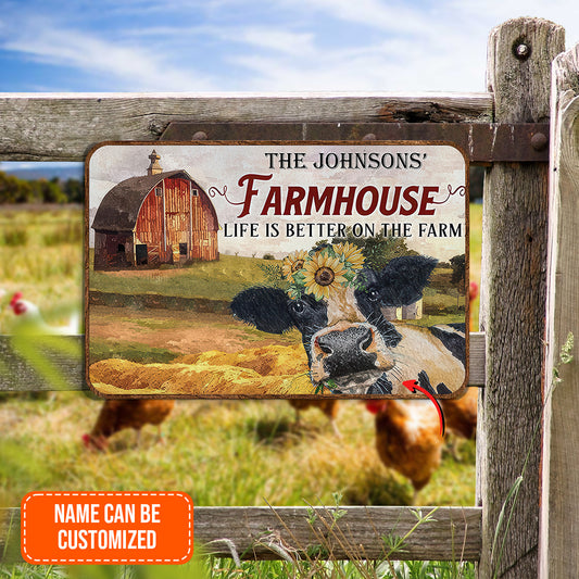 Farm Cattle Metal Signs Farmhouse Life Is Better On The Farm Custom Classic Metal Signs