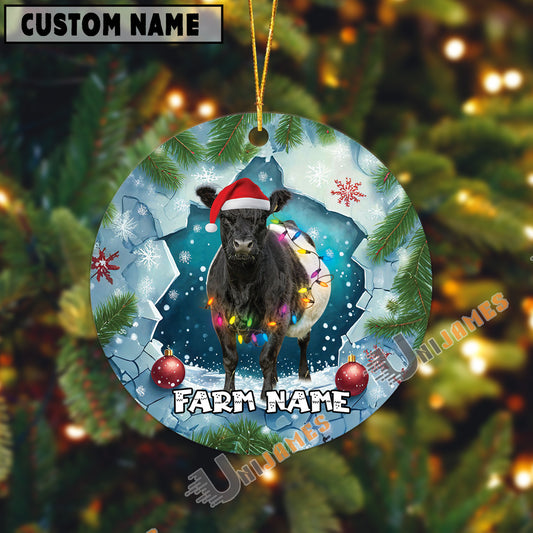 Uni Personalized Farmhouse Cow Acrylic Ornament (14 Breed Options)