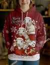 Uni Personalized Cute Christmas Cow Hoodie (8 Cattle Breeds)