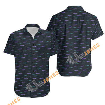 UniJames Comfort Smuggler (Black) Button Shirt, Hawaiian Shirt For Men