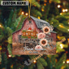 Uni Personalized Rustic Barn Black Angus Christmas Acrylic Ornament