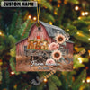 Uni Personalized Rustic Barn Black Angus Christmas Acrylic Ornament