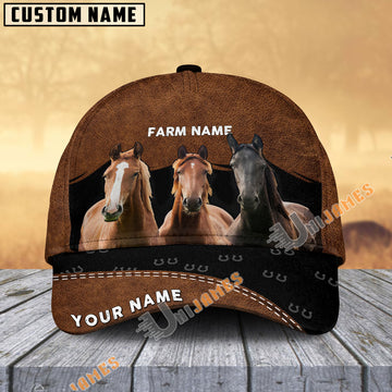 Uni Happy Horse Customized Name And Farm Name 3D Classic Cap