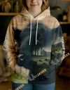Uni Personalized Name & Farm Name Peaceful Countryside Cow Hoodie