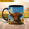 Uni Black Angus Peace Farm Personalized Name Two Tone Mug (10 Cattle Breeds)