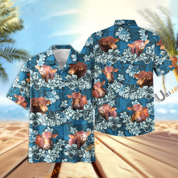 Uni Beefmaster Dark Blue Flower Hawaiian Shirt