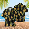 Uni Pineapple Black Hawaiian Shirt Aloha Shirt Short Sleeve Shirt Vacation Hawaiian Outdoor Vacation Hawaiian Shirt