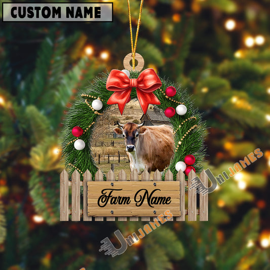 Uni Jersey Christmas Wreath Custom Shape Acrylic Ornament