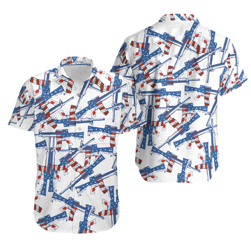 UniJames Comfort The 4th (White) Button Shirt, Hawaiian Shirt For Men